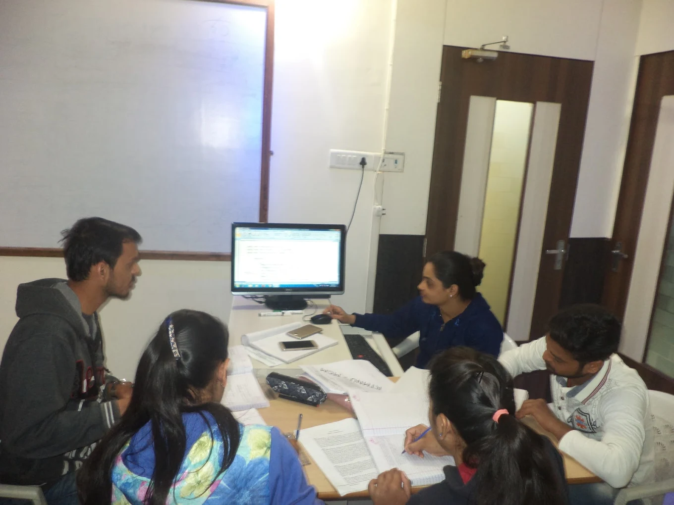 Students in class at Gokul Computers